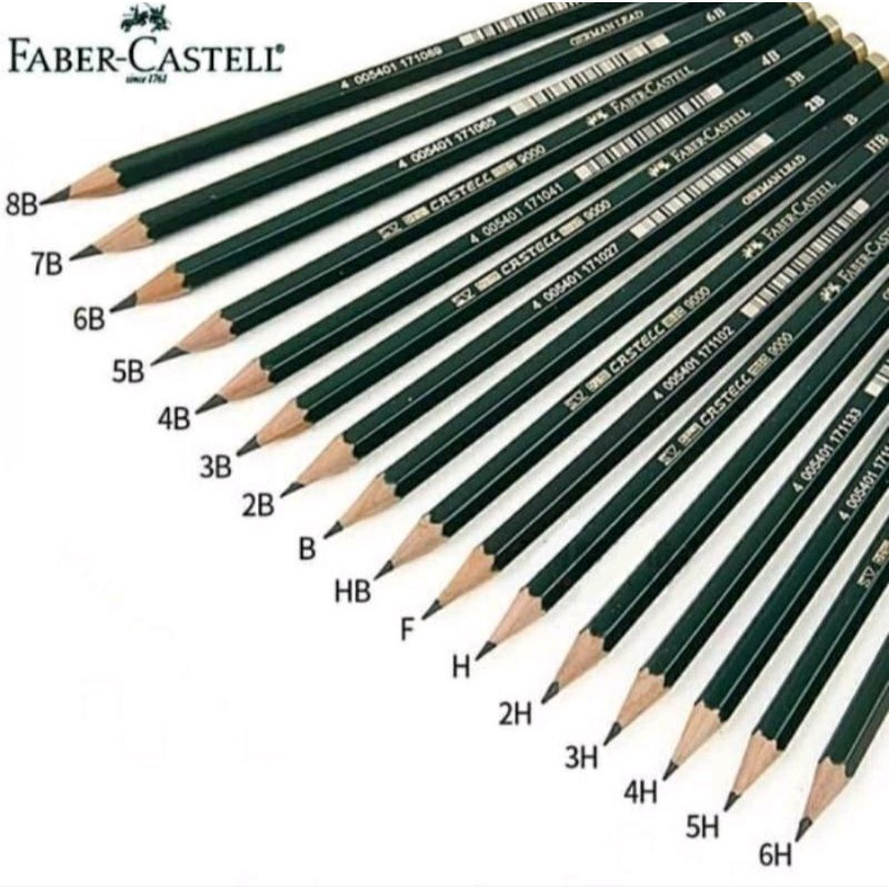 

Pensil Komputer Kayu Faber Castell 9000 - Pencil 8B 7B 6B 5B 4B 3B 2B B HB F H 2H 3H 4H 5H 6H