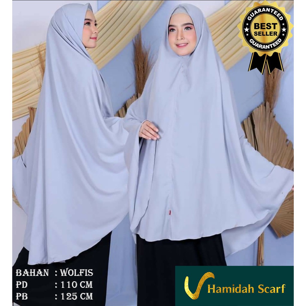 HIJAB/JILBAB SYAR''I INSTAN KERUDUNG MURAH KHIMAR  XXL WOLFIS PET HAMIDAH ORI JUMBO