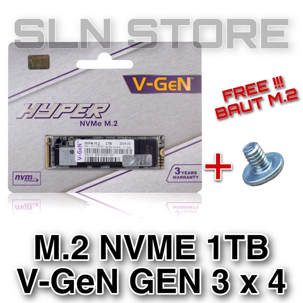 SSD 1TB NVME M.2 / M2 V-GeN Hyper 1 TB PCIe 2280 Solid State Drive Vgen