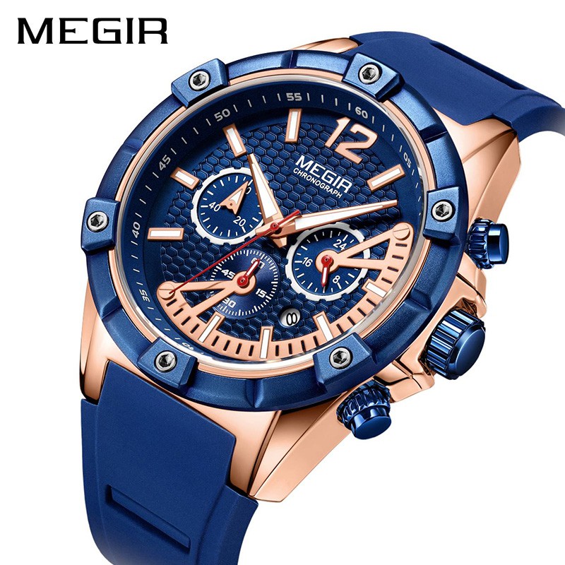 MEGIR 2083 Jam Tangan Pria Analog Chronograph Luminous WATCHKITE WKOS