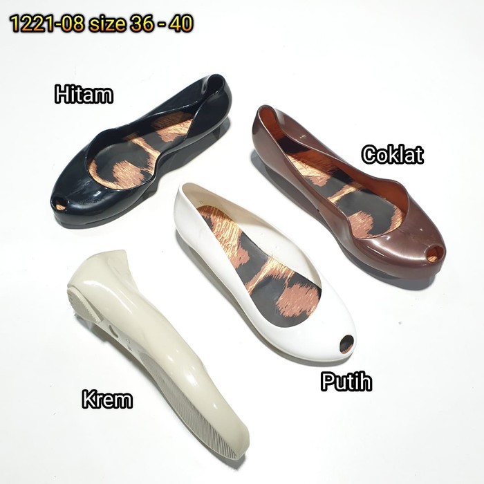 jelly shoes wanita barabara flat shoes karet import bara bara 1221-08