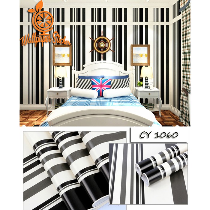 [CY 1060] WALLPAPER STICKER DINDING MOTIF SALUR HITAM CY1060