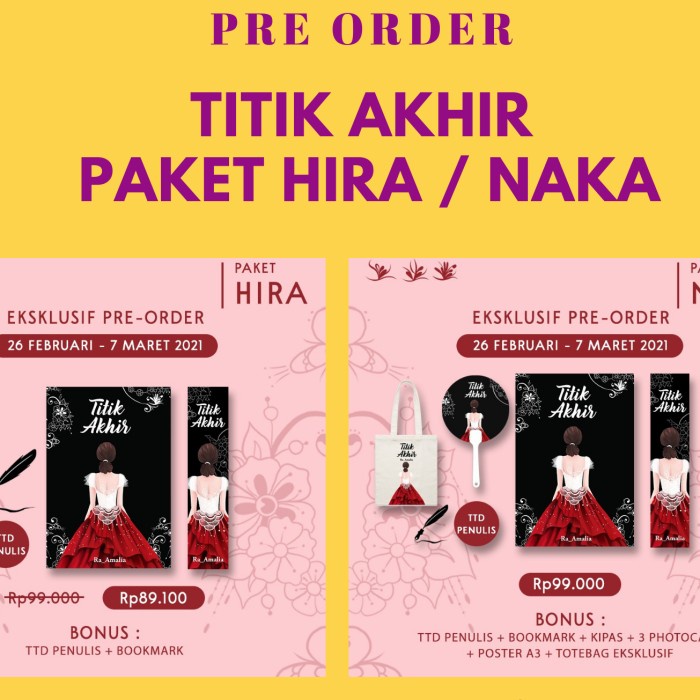 

HOT SALE!!! NOVEL TITIK AKHIR (PILIH PAKET DI VARIASI YA ) TERMURAH