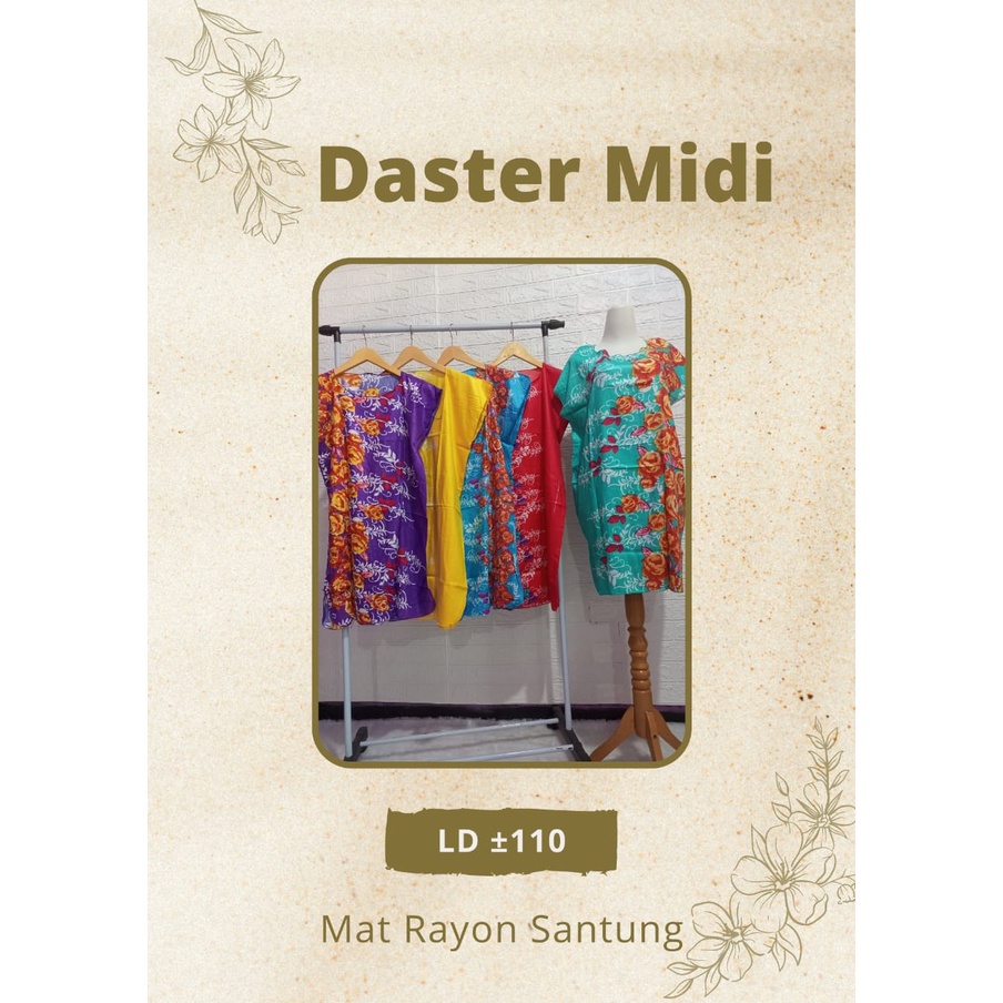 Daster Midi Bahan Rayon Satung Terbaru Termurah /Alody's Collection