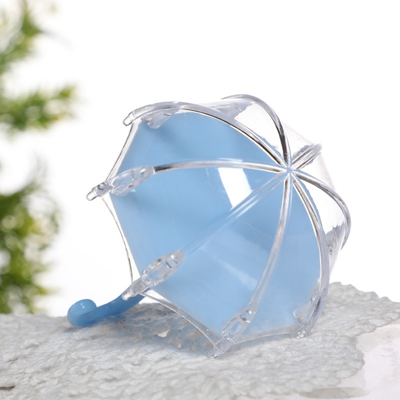 12pcs Umbrella Shape Transparent Plastic Candy Box Baby Shower Kids Birthday Party Gift Packaging Accessories