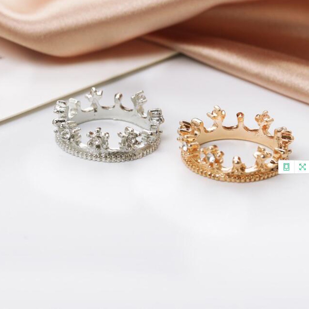 【COD Tangding】Little Pepper Crown Ring Korean New Princess Ring Jewelry Index Finger Ring Accessories