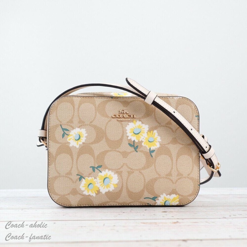 Tas Coach original - Coach daisy mini camera bag in signature khaki light chalk
