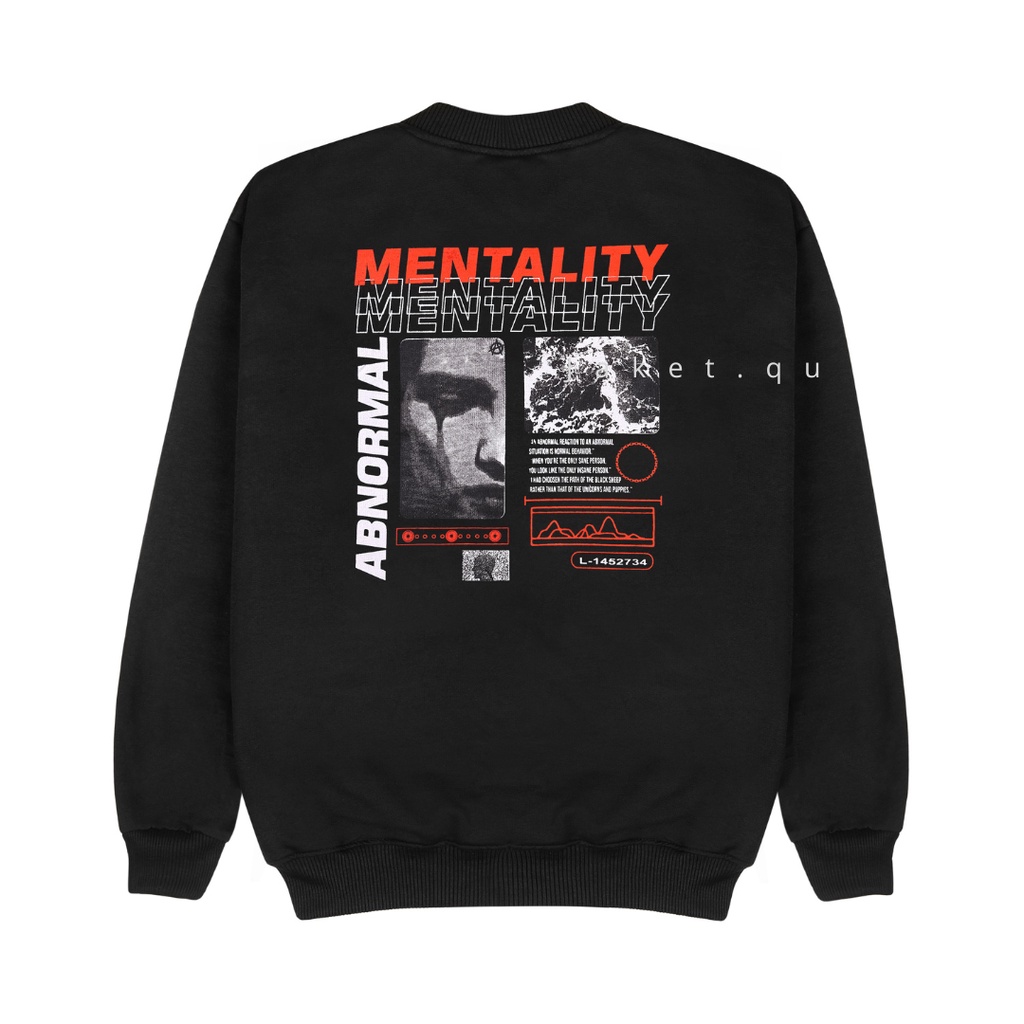 Sweater Crewneck Pria Wanita Motif Abnormal Mentality