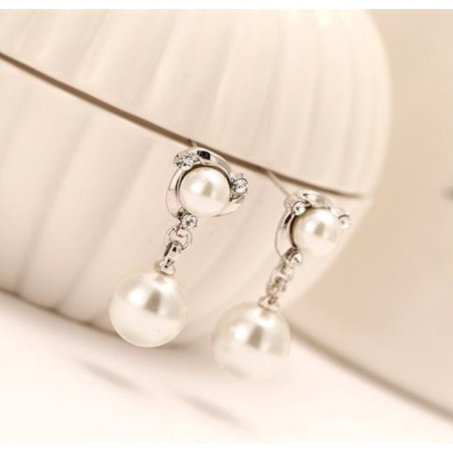 Anting Wanita Mutiara Gantung E38 BIG PEARL Women Stud Earrings Giwang Tusuk Cewe Korea Fashion