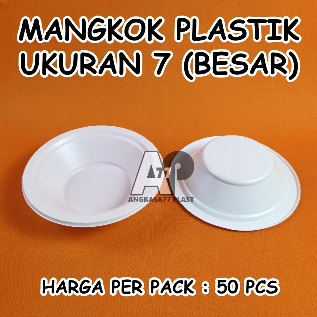 Mangkok Plastik M7 Besar / Mangkok acara pesta sekali pakai (50PCS)