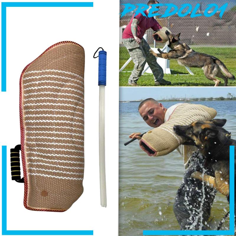 Dog Bite Sleeve Training Protector with Whip Agitation Stick for Work Dog