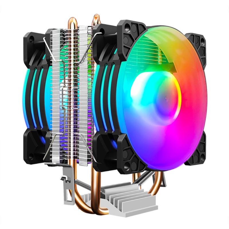 Bt Radiator Komputer PC Untuk Case Kipas LED RGB Rainbow Tenang Mute Heatsink Pendingin Co