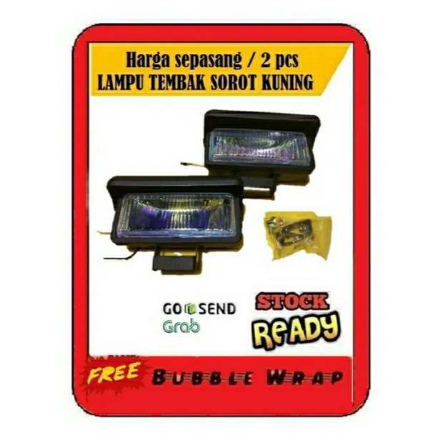 Lampu Foglamp Tembak Halogen Kotak Topi Motor Mobil