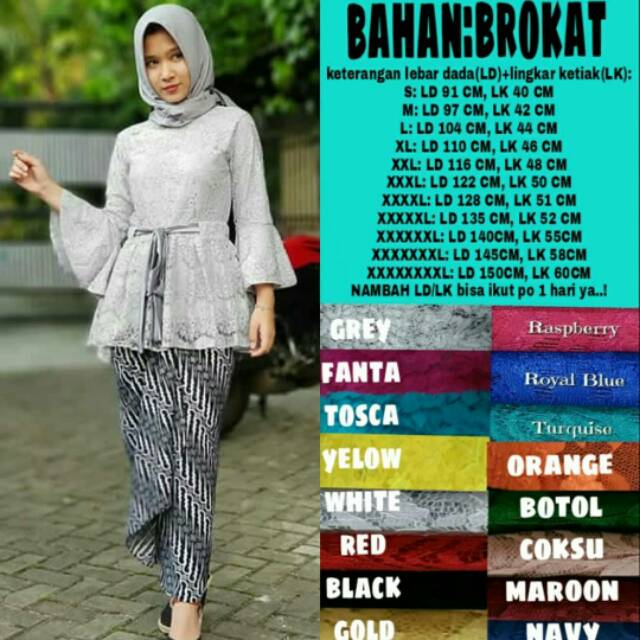 Geisha stelan kebaya modern brukat jumbo bigsize ld 150