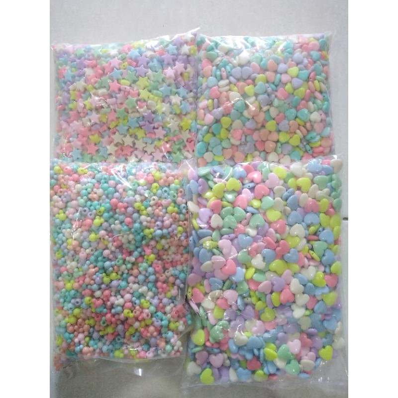 Manik mote meronce kalung gelang warna pastel 25 gr/50 gr