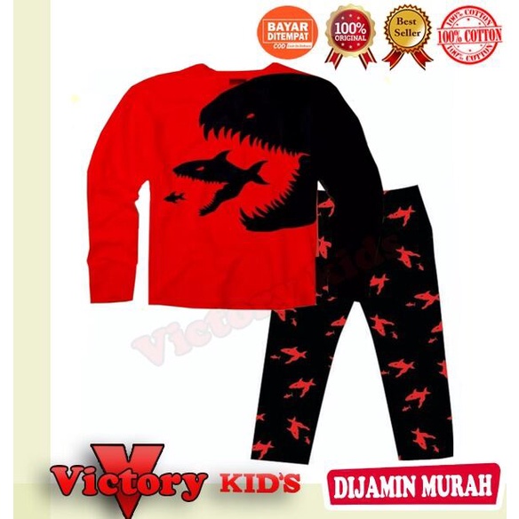 Victory kids setelan/piyama tangan panjang anak laki-laki/perempuan 1-10 tahun