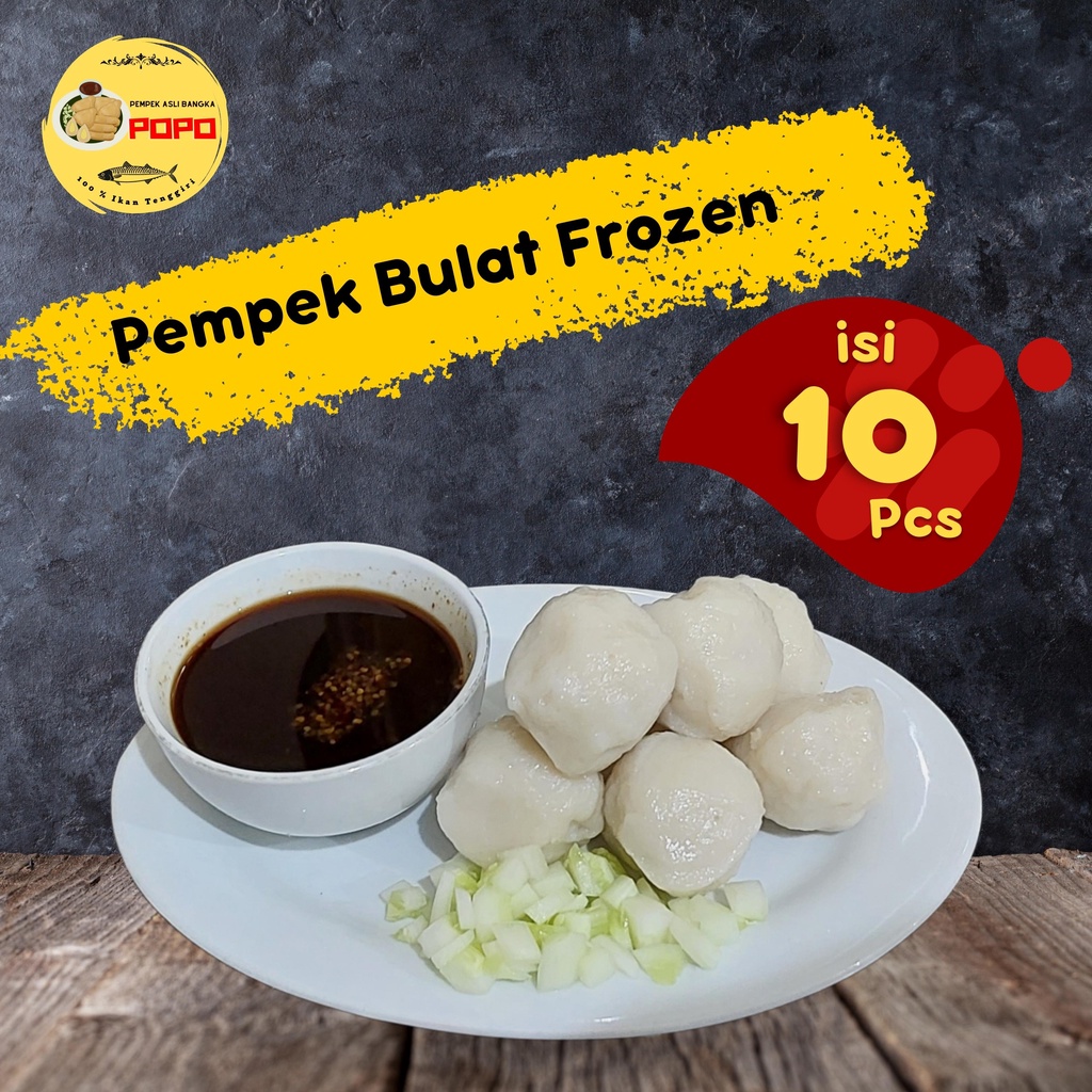

PEMPEK BULAT / ADAAN [ VAKUM FROZEN ] ASLI BANGKA ISI 10 PCS + CUKO / CUKA HITAM