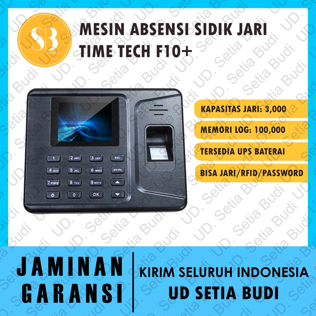 Mesin Absensi Biometrik Jari Time Tech F10+ Time Attendance F10