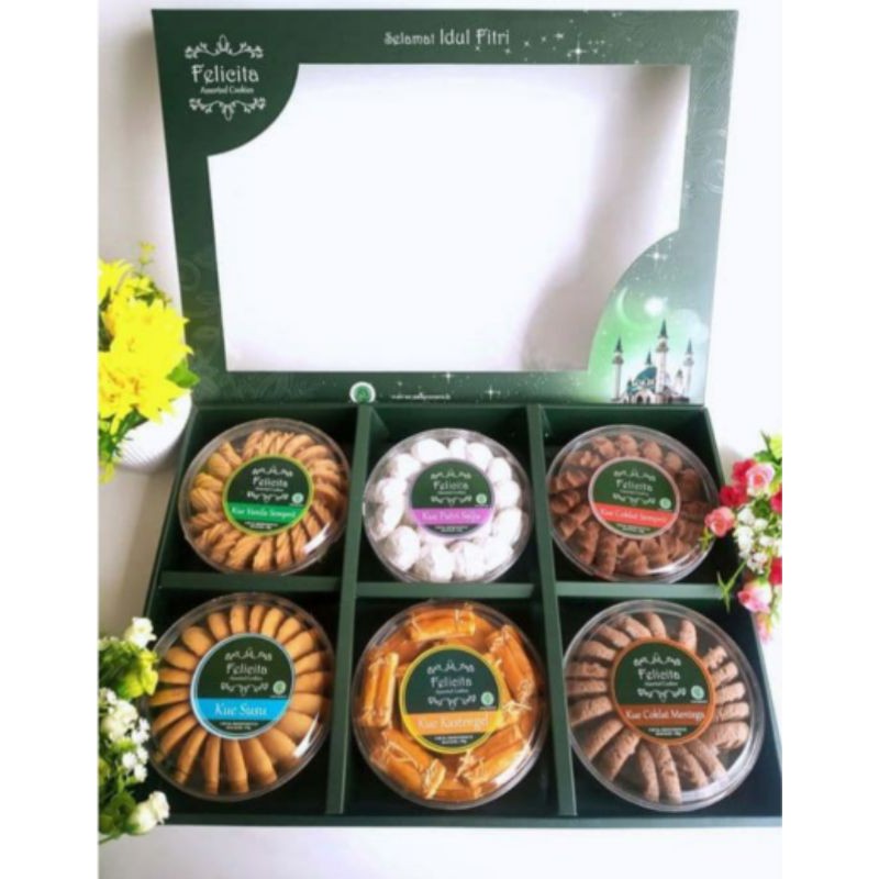 

Hampers Parcel Premium lebaran felicita 6 toples