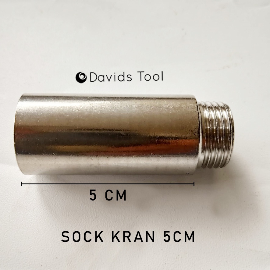 Sambungan Kran Stainless Sok Drat 1/2 Inch 5cm