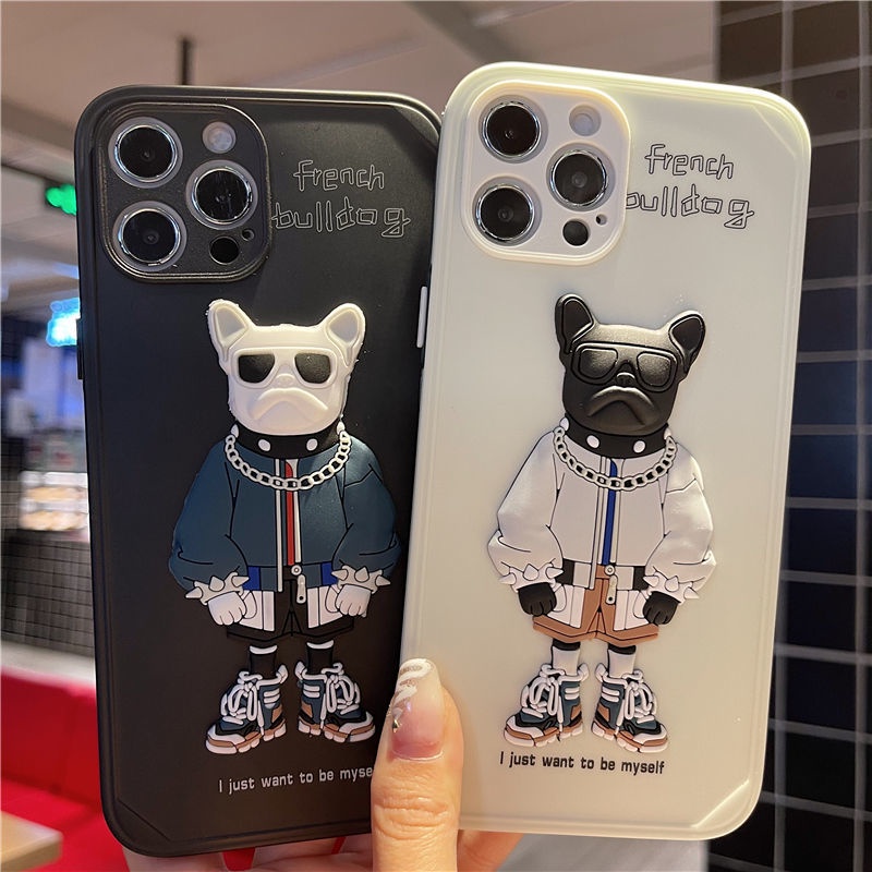 3D Cartoon dog phone case For iPhone 7 8 Plus 11 12 Pro Max iPhone XR XSMAX Shockproof Silicone cover by6dyy