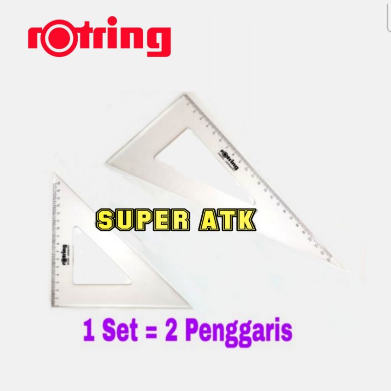 

PENGGARIS SEGITIGA ROTRING ASLI JERMAN 1SET=2BH (16cm&23cm)