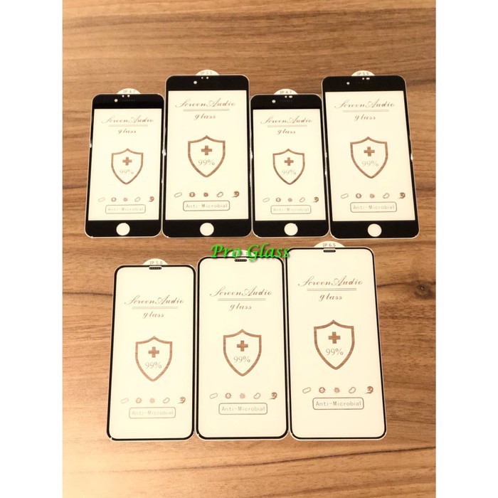 Iphone X / XS / XR / XS MAX  5D Anti Bacterial Full Cover Premium Tempered Glass