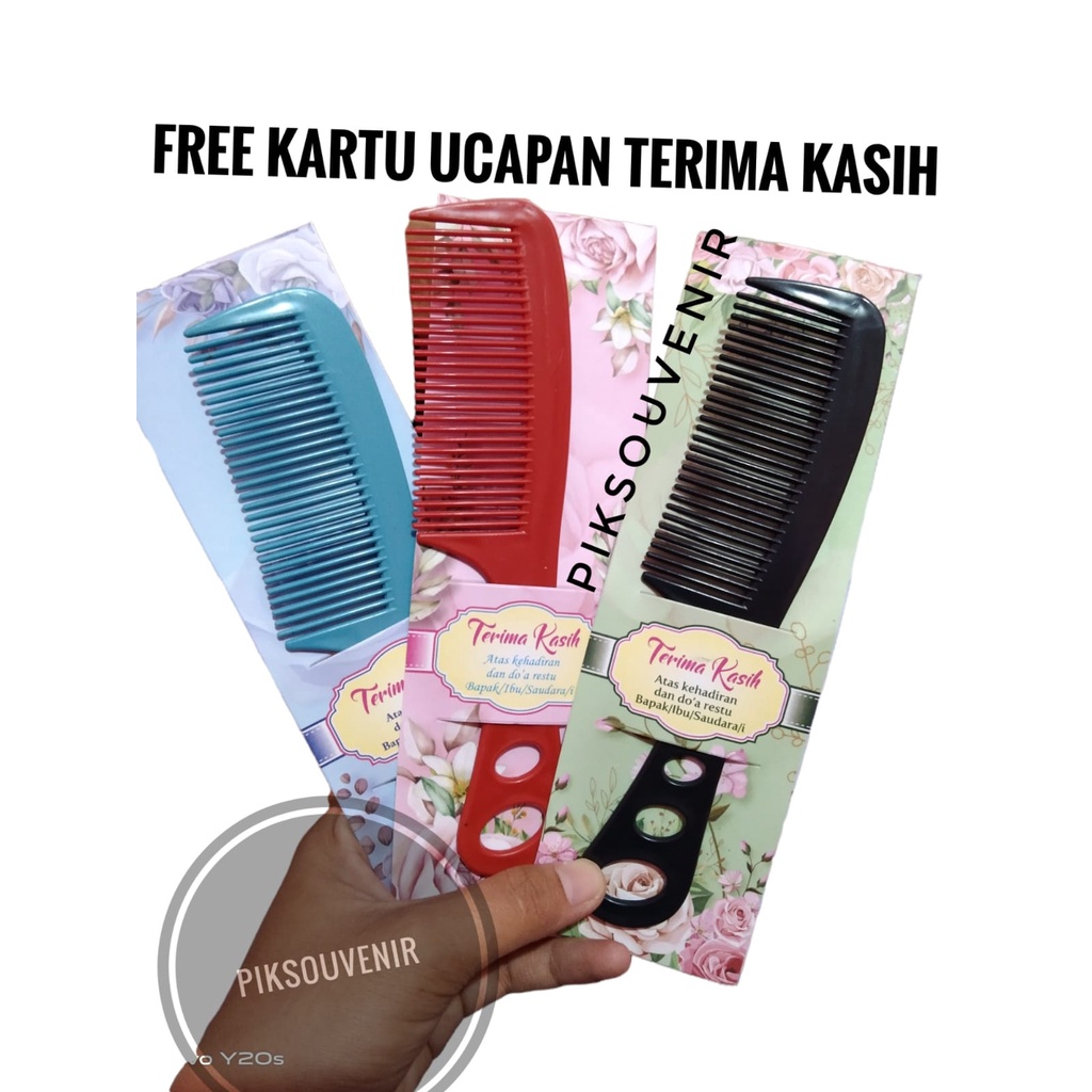 Isi 50 Pcs Souvenir Sisir Besar ukuran 17,5cm+ Kemasan Alas Kertas Motif Souvernir Hadiah Pernikahan