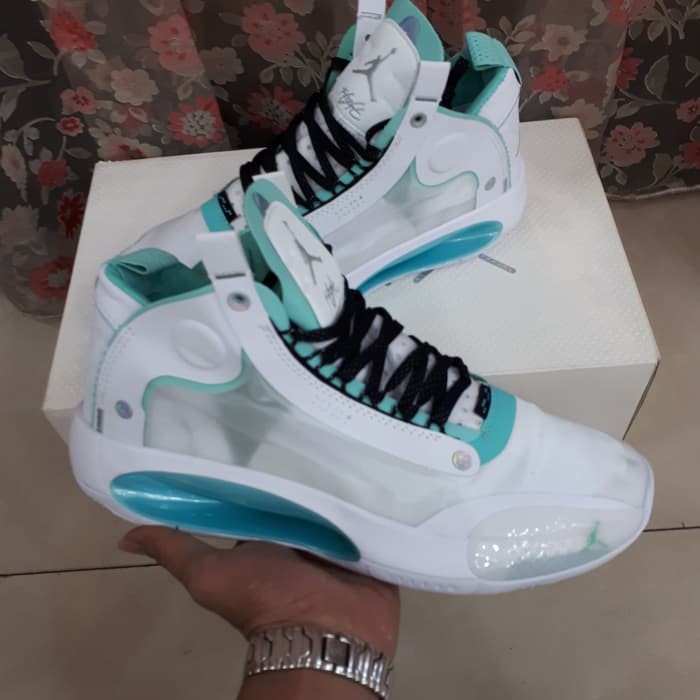 Asli Sepatu Air Jordan 34 White Snow Leopard Original Murah Sport Running