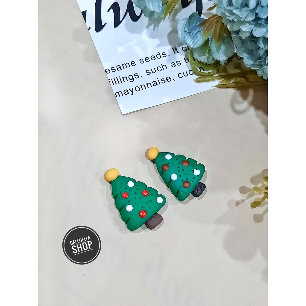 RESIN CLAY TEMPEL MIX MOTIF DAN WARNA MANIK PAREL CINCIN | BAHAN CRAFT CLAY GELANG BROS KALUNG STRAP MASK MASKER PAREL MANIK CRAFT KERAJINAN LUMAJANG FASHION-Clay chrstms tree 1