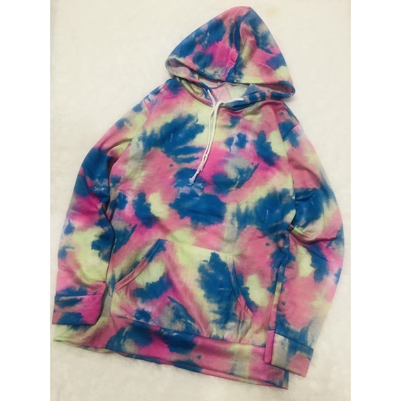 SWEATER HOODIE WANITA-HOODIE TIEDYE NAVY