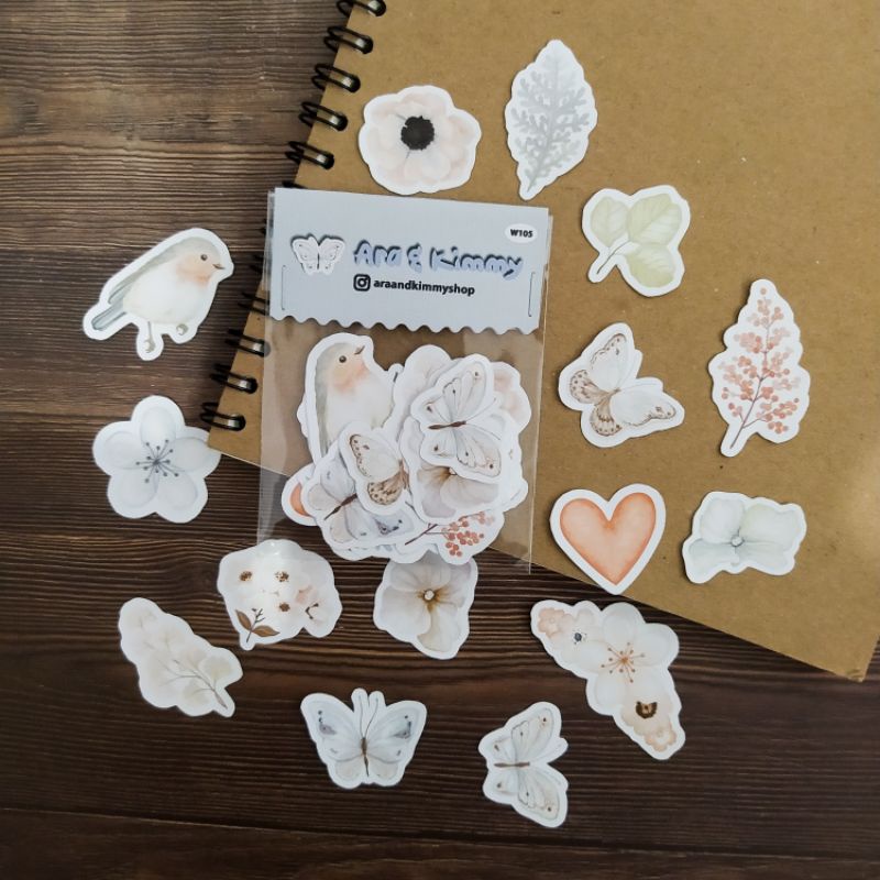 

[W105] Stiker Deco Vintage Butterfly 15 PCS | stiker aesthetic | stiker hp
