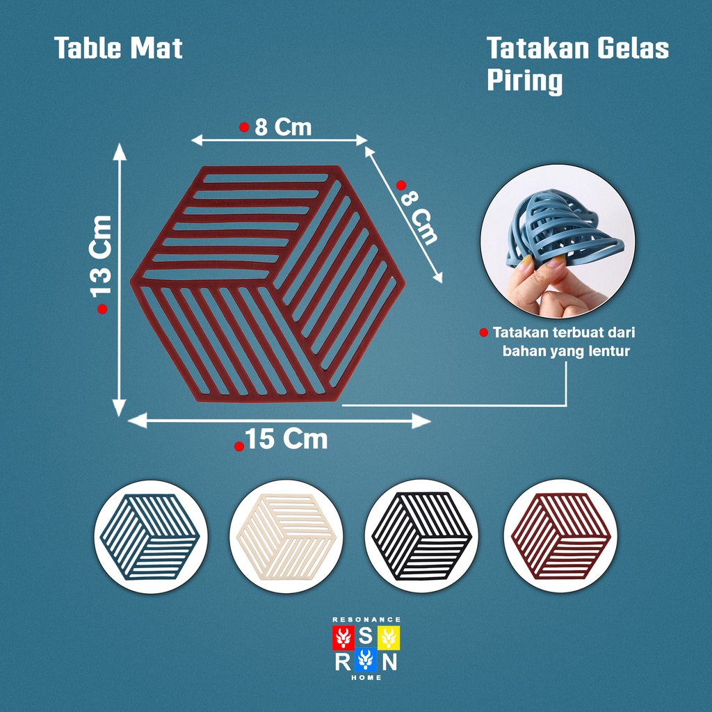 Tatakan Gelas Piring Bahan SIlicon Tahan Panas | Resonance Home