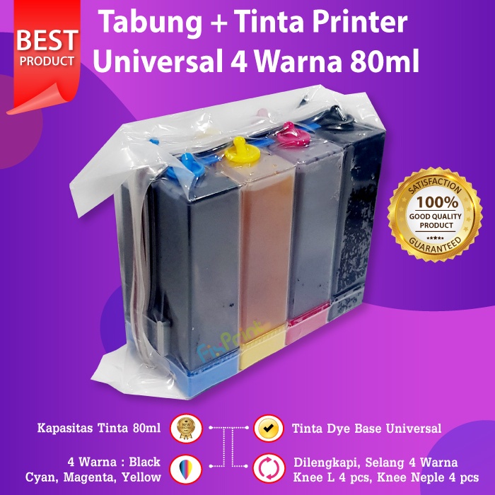 Tabung + Tinta 80ml Infus Printer Canon E400 E410 E460 E470 E480 E3170 E3177 E3370 E4270