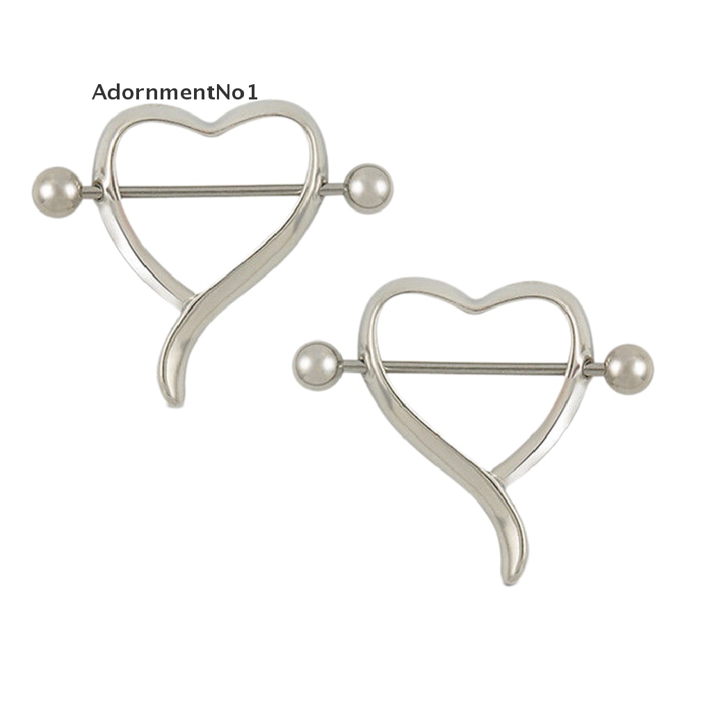 (AdornmentNo1) 1pc / 1 Pasang Anting Tindik Puting Bentuk Hati Bahan Surgical Steel Untuk Wanita