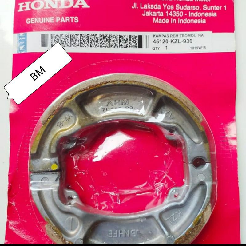 KAMPAS REM BELAKANG HONDA VARIO 125 FI/110/BEAT FI/SPACY ORI AHM