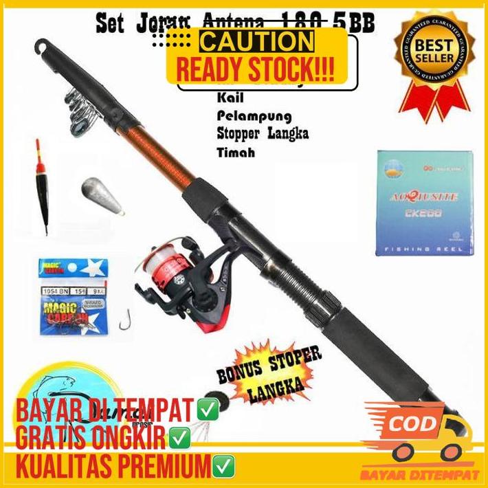 Set Alat Pancing Termurah Dengan Joran Antena 180 Terbaik Kekuatan 5Kg