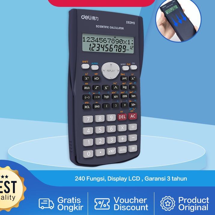 

Flash Sale - Deli ED82MS Scientific Calculator Kalkulator Scientific 240 Function untuk sekolah dan kantor !