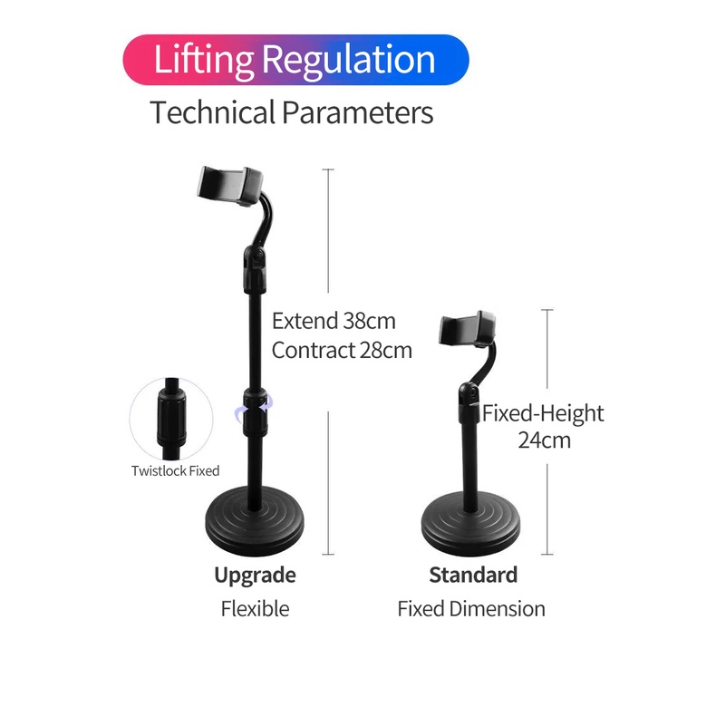 Holder Hp Dudukan Handphone / Phone Holder Microphone Stand / Penyangga Hp Untuk Nonton