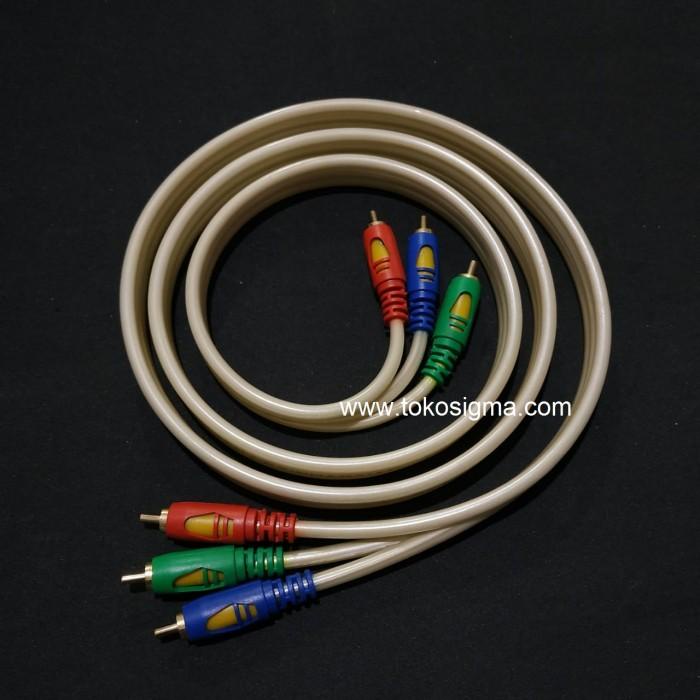 Kabel Rca 3 Way Component Video Ypbpr Rgb M-M 1.5 Meter Gold Plate