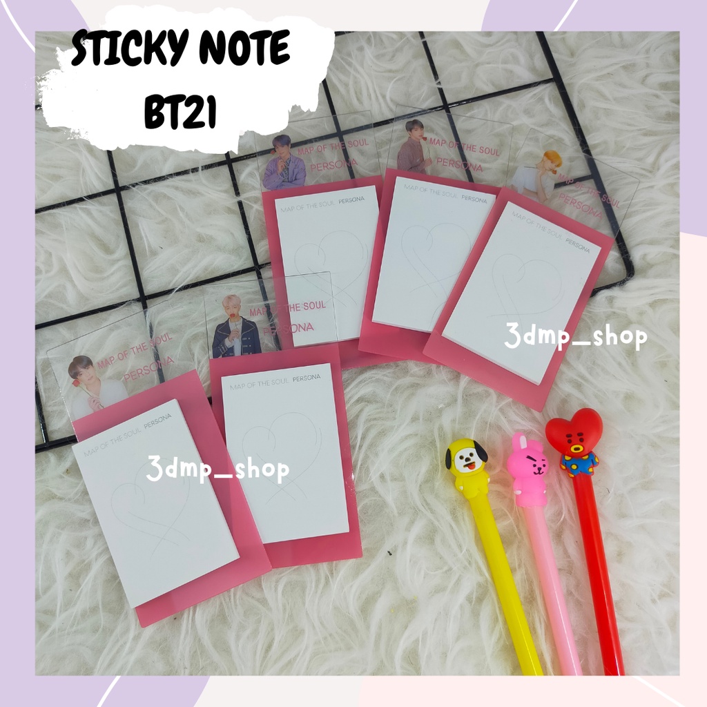 Sticky Note Memo pad bts persona jungkook jimin suga rapmonster