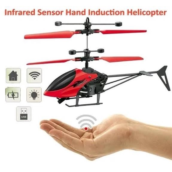 MAINAN ANAK HELICOPTER HELIKOPTER FLYING DRONE WITH HAND SENSOR TANGAN