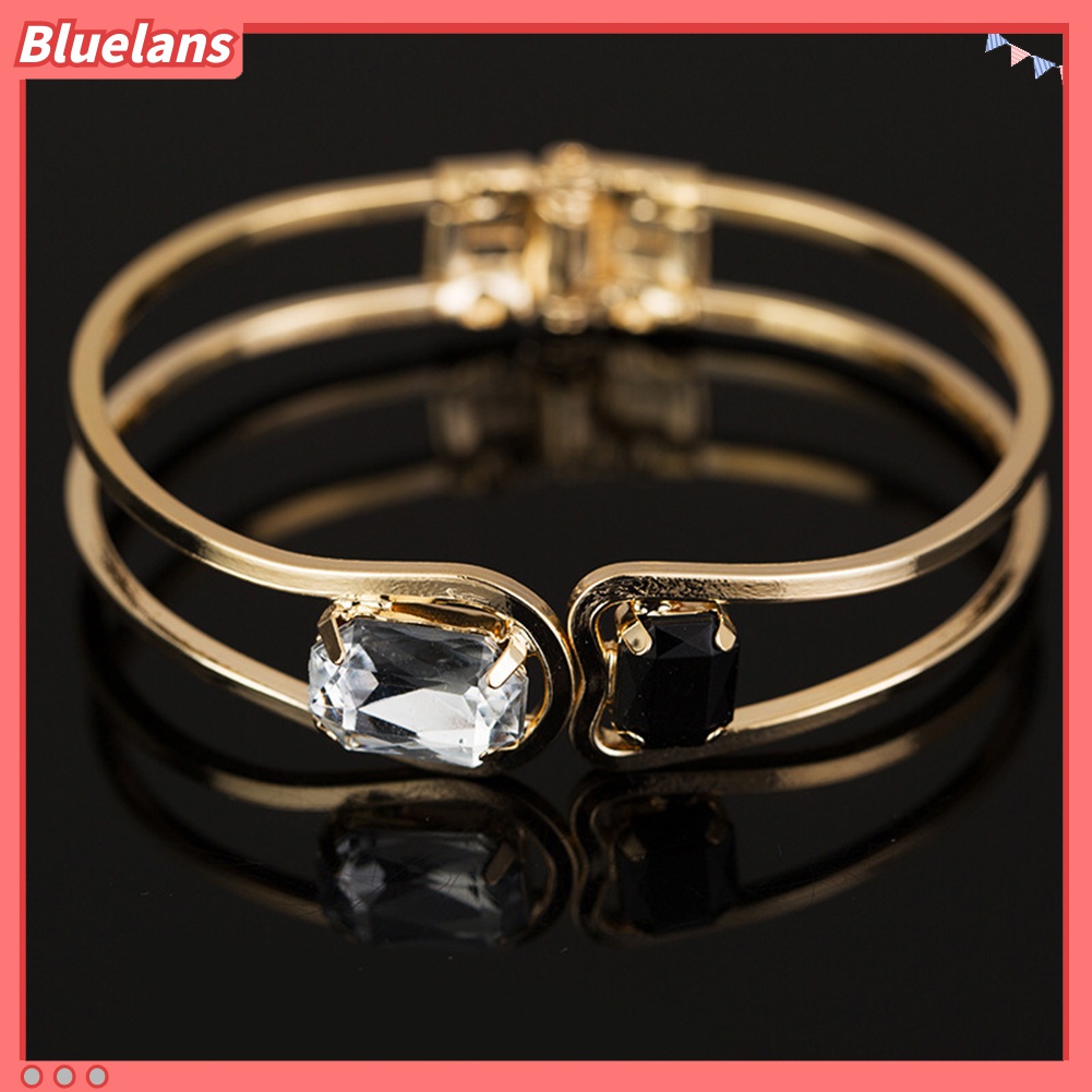 Bluelans Gelang Bangle Berlian Imitasi Warna Emas Untuk Wanita