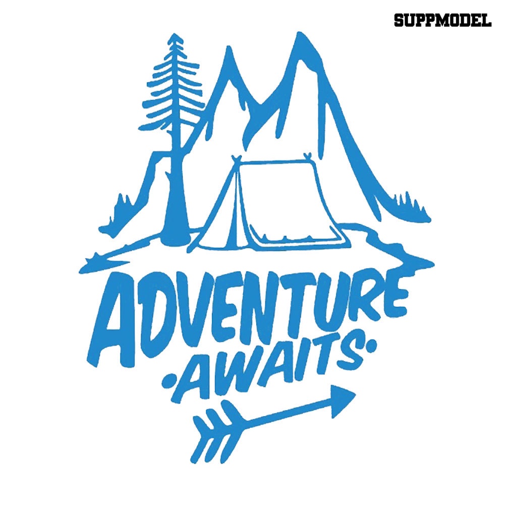 Car Adventure Stiker Mobil Reflektif Motif Gambar Gunung Dan Pohon