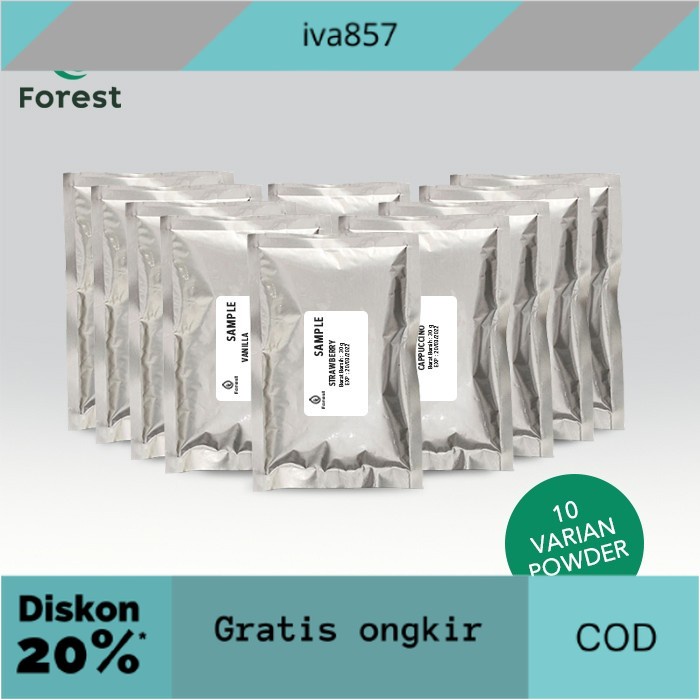 

PROMO Bubuk Minuman Paket Sample A : 10 Varian - FOREST Bubble Drink - Sample+B.Wrap GRATIS ONGKIR