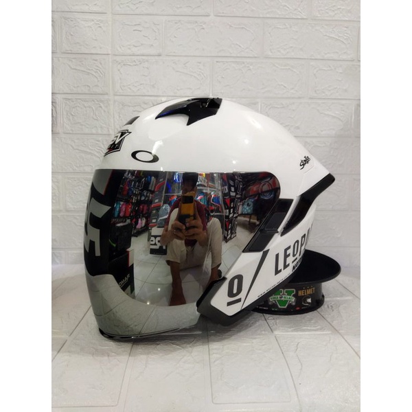 RSV HELM SV300 SOLID WHITE PAKET GANTENG(ongkir termurah 2kg)