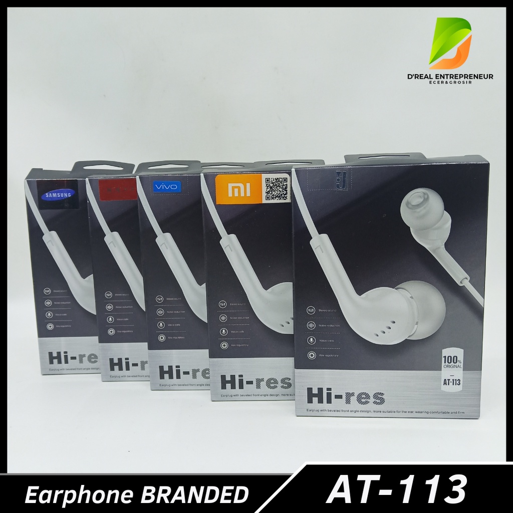 Earphone Brand AT-113 / Handsfree Brand AT-113 / Pure Sounds / Extra Bass