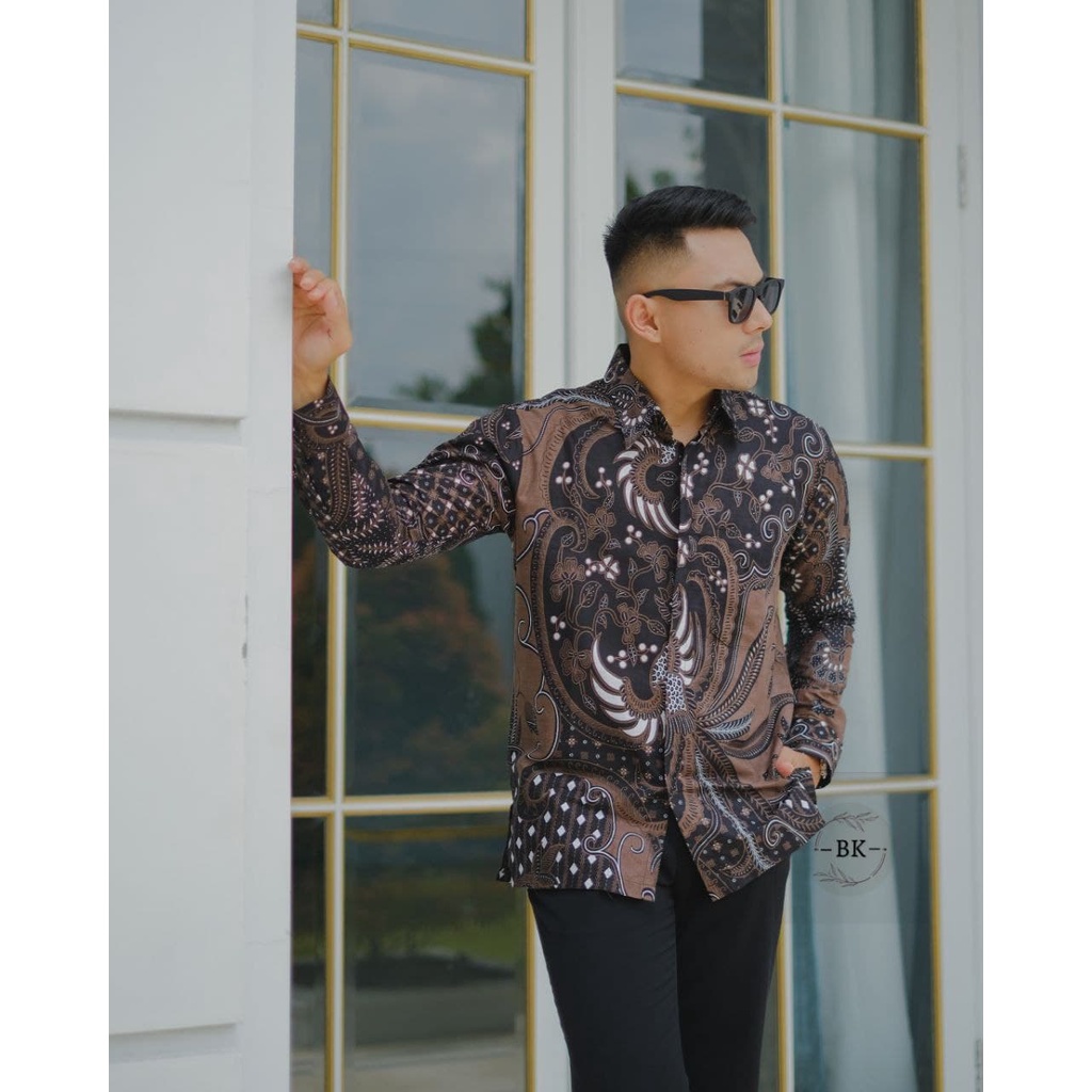 Kemeja Batik Keren 021 NAKULA BATIK HRB026 kenongo batik pekalongan keren parang seno padi manggar