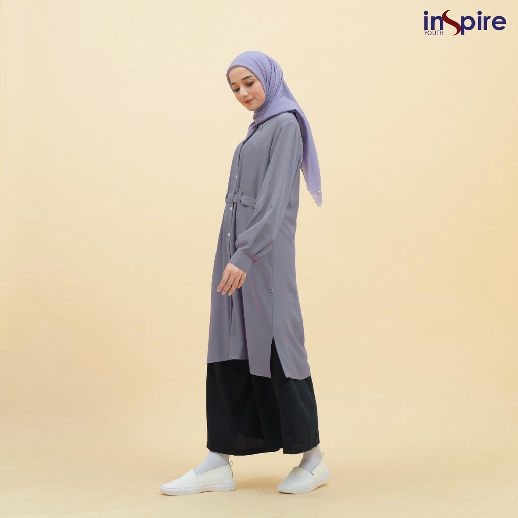 Inspire ITU 42 Atasan Tunik Wanita Muslimah Bahan Crezia Crepe Tunik Polos Panjang Casual Outfit