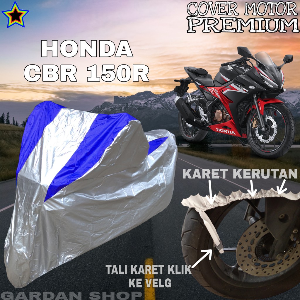 Sarung Motor HONDA CBR 150R Silver BIRU Body Cover Penutup Motor Honda Cbr 150R PREMIUM